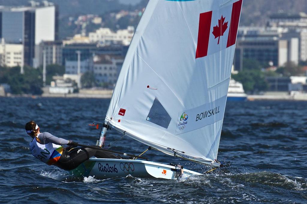 Brenda Bowskill (CAN) tuning up in the Laser Radial - photo © Richard Gladwell www.photosport.co.nz